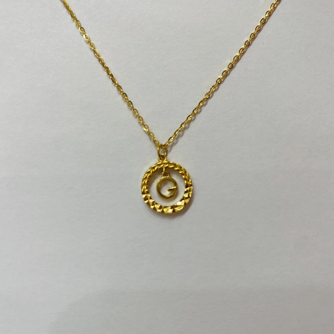 黄金足金999双环时尚套链项链精致百搭轻奢