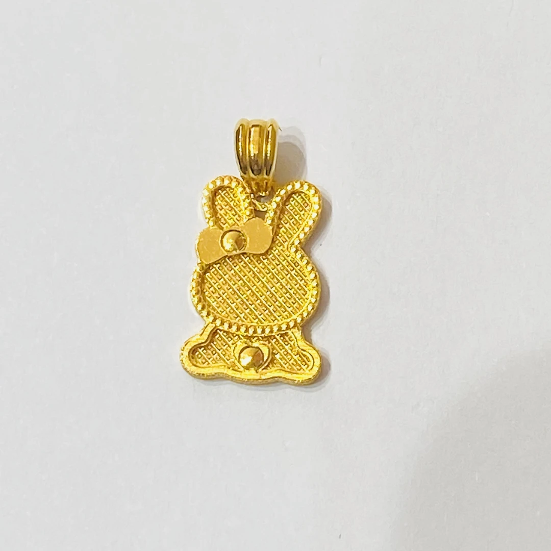 黄金足金999实心兔子吊坠挂坠可爱时尚