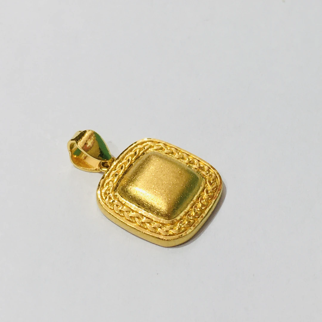 黄金足金999小方糖吊坠挂坠