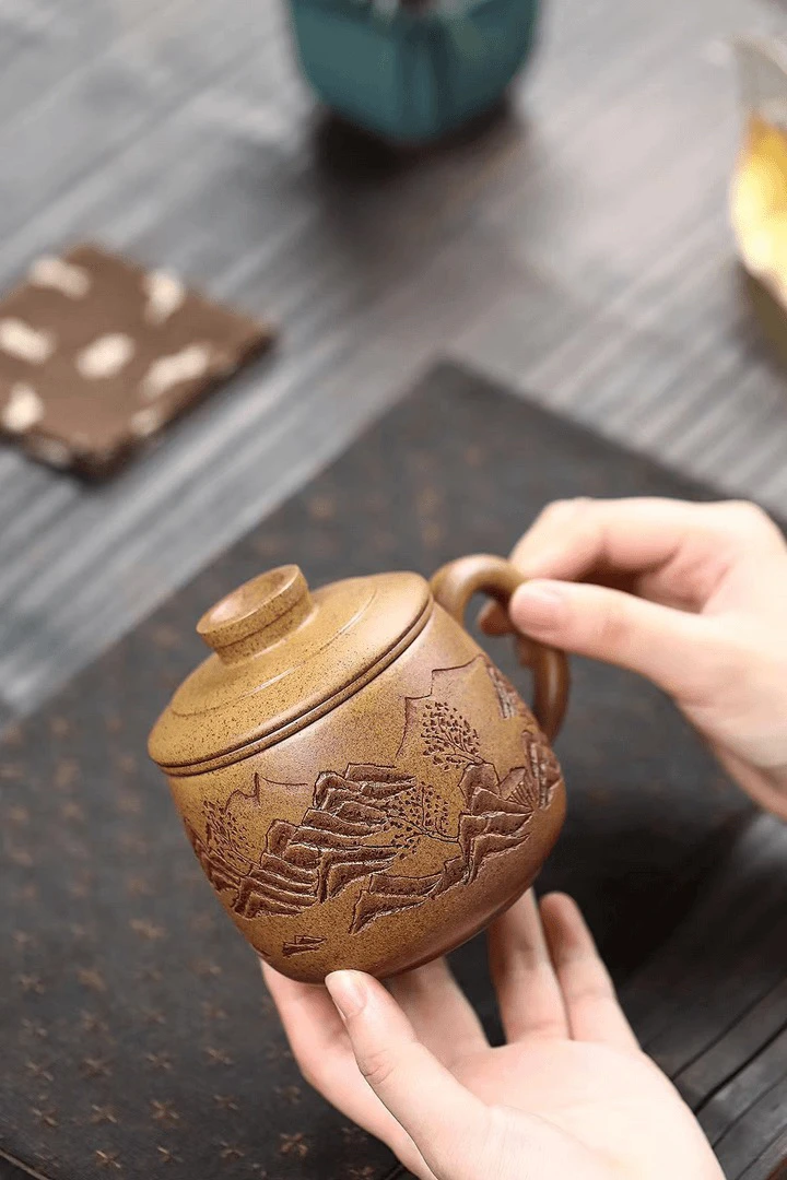 原矿紫砂全手工柴烧三件套 圆的