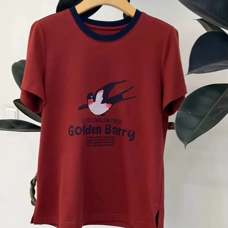 声名鹊起复古撞色T恤201947