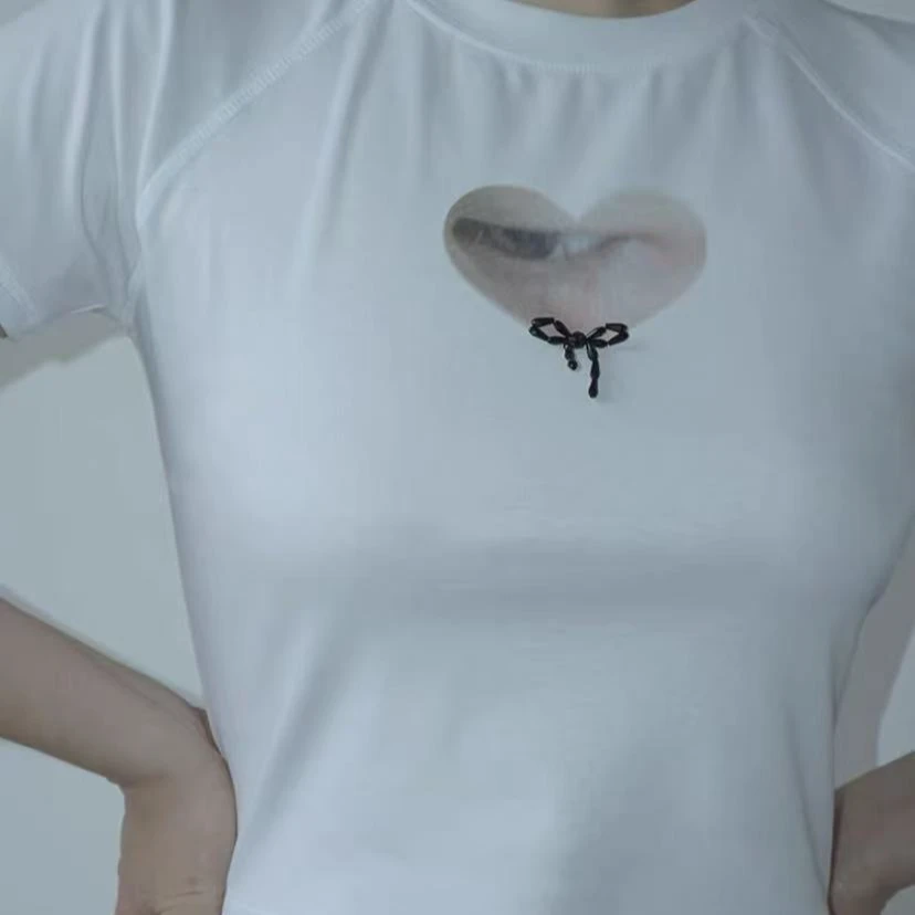 output买手店【Ashpie设计师品牌】 SS24紧身印花小T恤 短袖甜辣