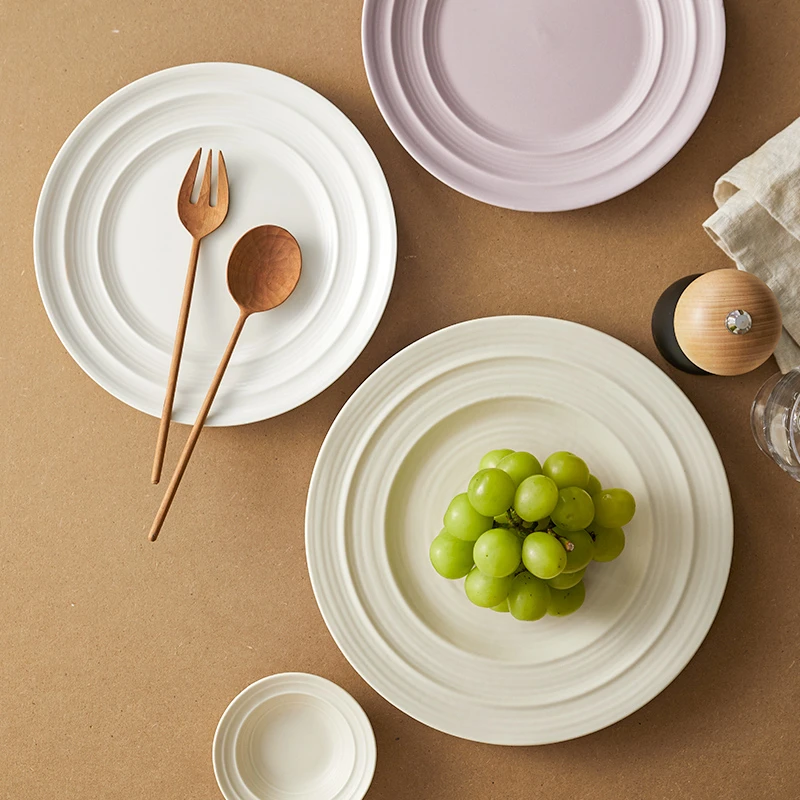 新奶油三色系列10英寸平盘餐具2只装