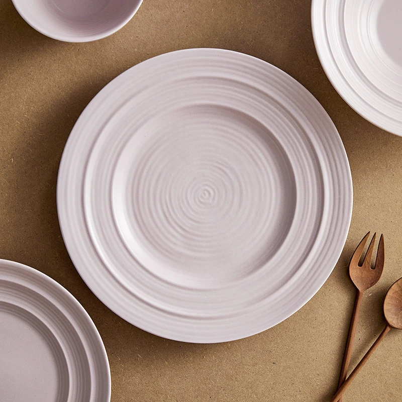 妮可 奶油三色系列8.5英寸平盘餐具2只装