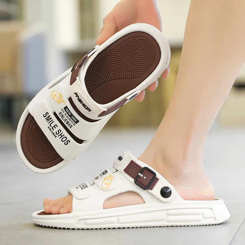 2024新款夏季室外一字拖男士户外运动防滑沙滩鞋网红踩屎感男拖鞋