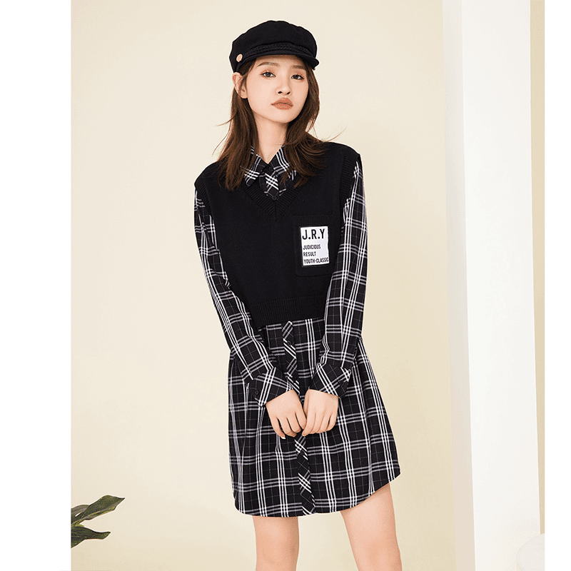 佳人苑2023秋新款套装J239043连衣裙