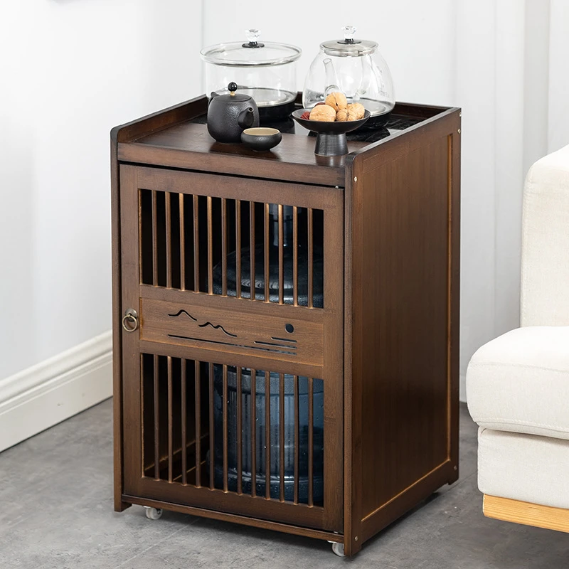 移动茶车茶桌边柜沙发边几小茶几小桌子客厅烧水架泡茶水柜台中式