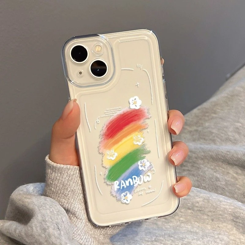 彩虹苹果13手机壳iPhone15promax防摔12全包14女X硅胶11软壳7Plus