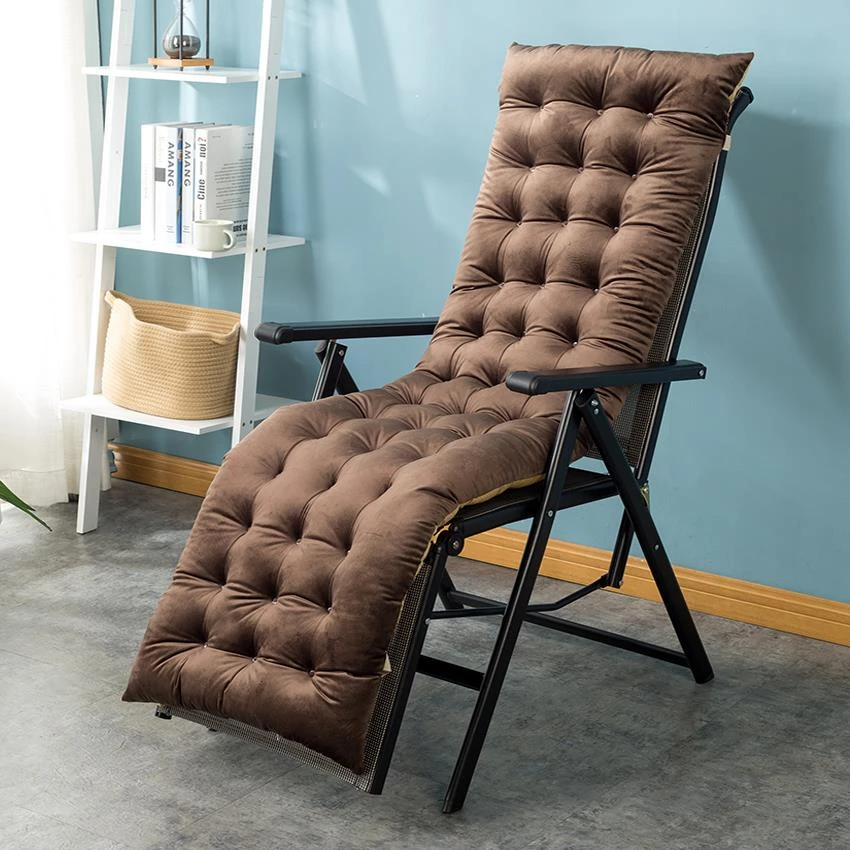 加厚躺椅垫子藤椅摇椅坐垫秋冬季加长加厚通用棉垫办公靠椅竹椅垫