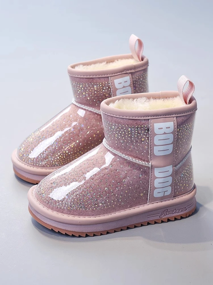 宝宝女童雪地靴2025冬季新款加绒加厚中大儿童棉鞋小女孩短靴子潮