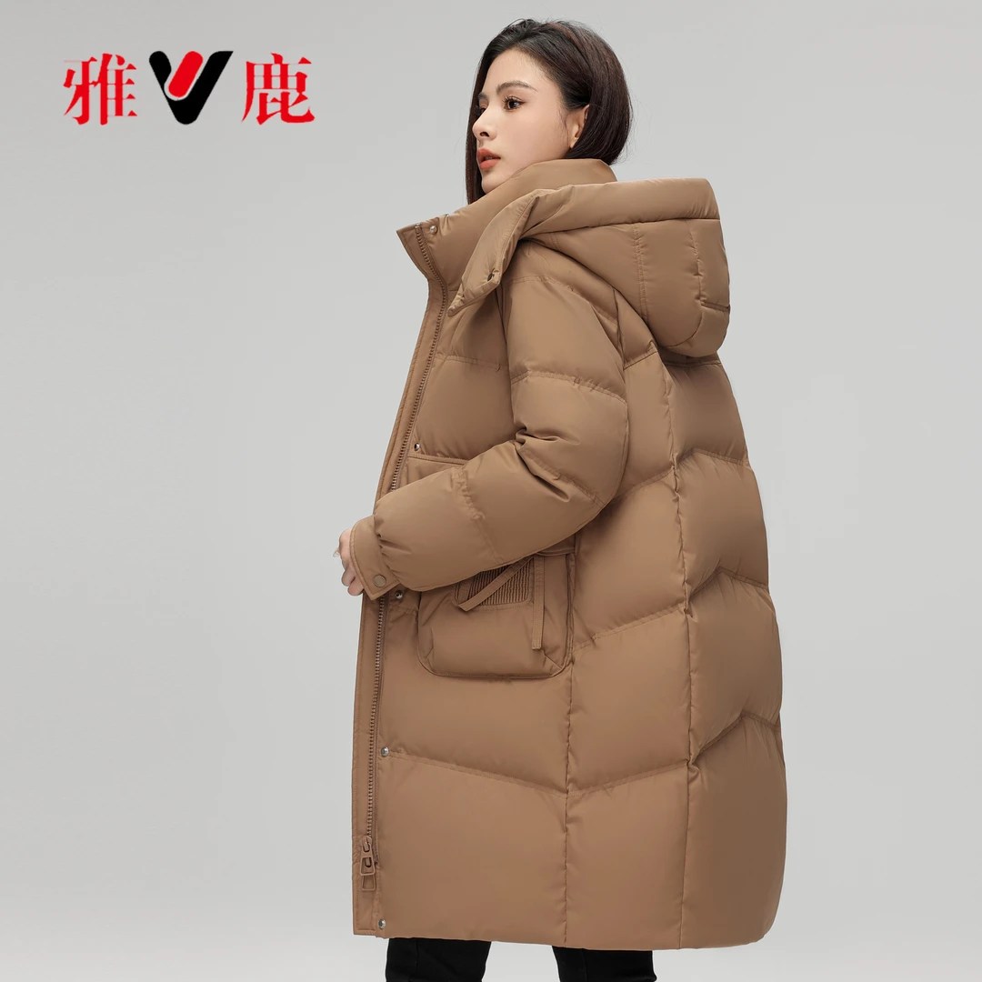 V/雅鹿YH501Z0013T反季新品中长款羽绒服时尚爆款高品质白鸭绒