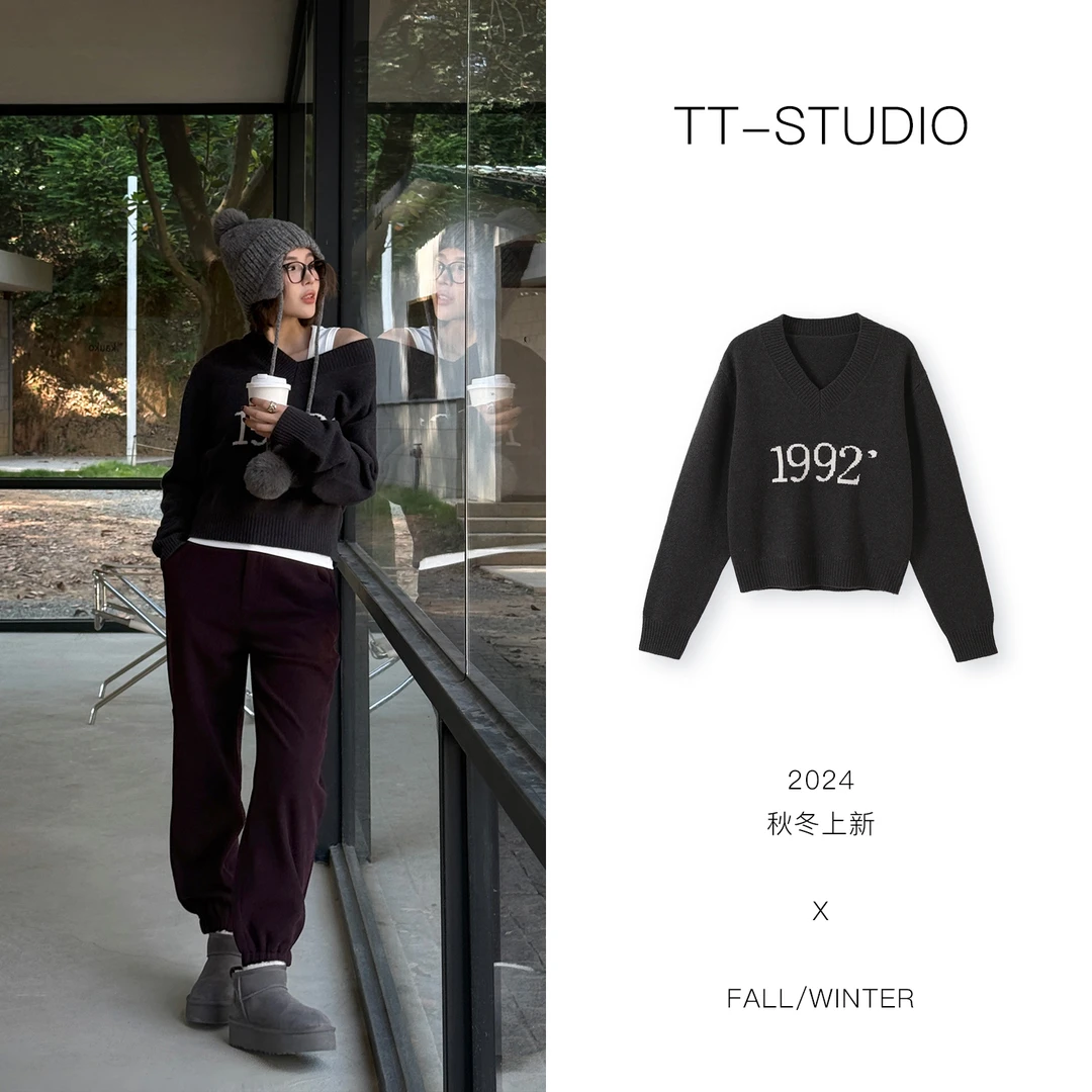 MCOMINILIVES「1992」100%精纺羊毛纯色亲肤毛衣针织衫TT-SH098