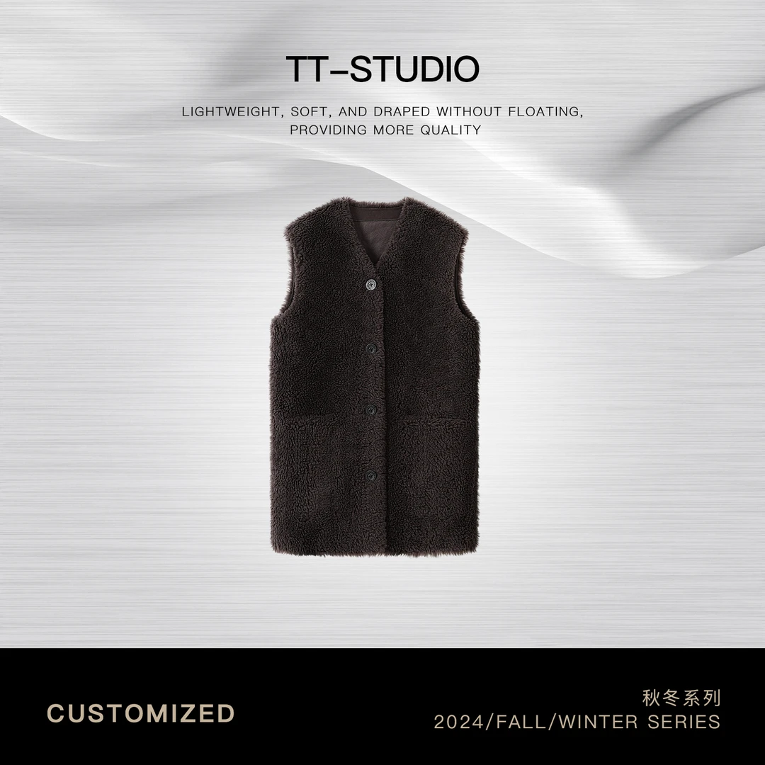 MCOMINILIVES【长马甲】土耳其进口100%芭莎绵羊毛马甲外套TT-MB137