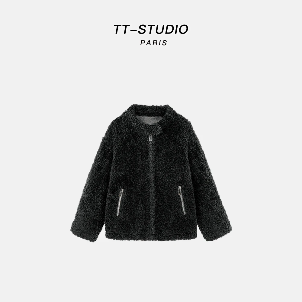 TT【黑天鹅】土耳其进口100%芭莎卷绵羊毛冬季外套皮草女230196