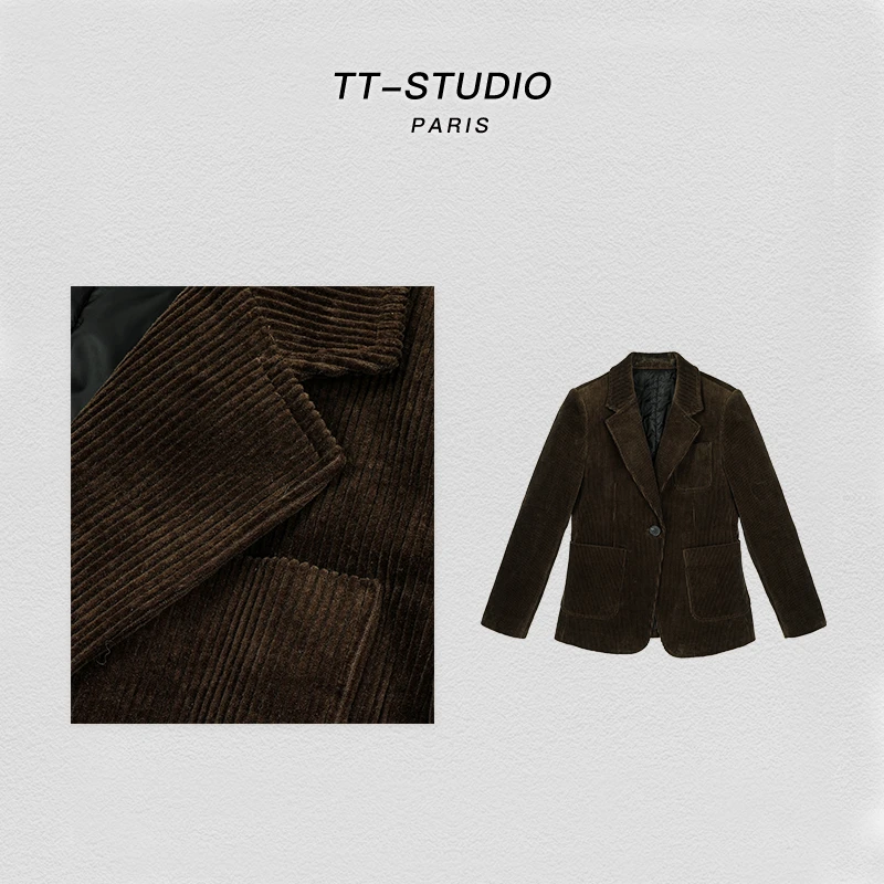 MCOMINILIVES「拉夫西装」90白鸭绒英伦风灯芯绒西装羽绒服3D9311