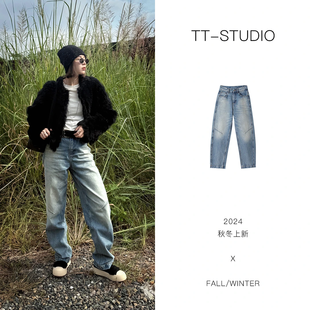 MCOMINILIVES【曼城牛仔】高线秋冬水洗长裤丹宁牛仔裤子TT-WS50974