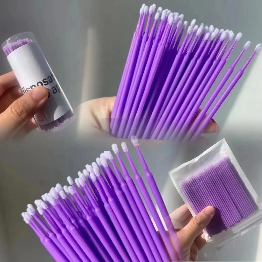 眉毛眼线细头纠错神器棉签棒化妆美容美睫尖头小棉签极细清洁棉棒