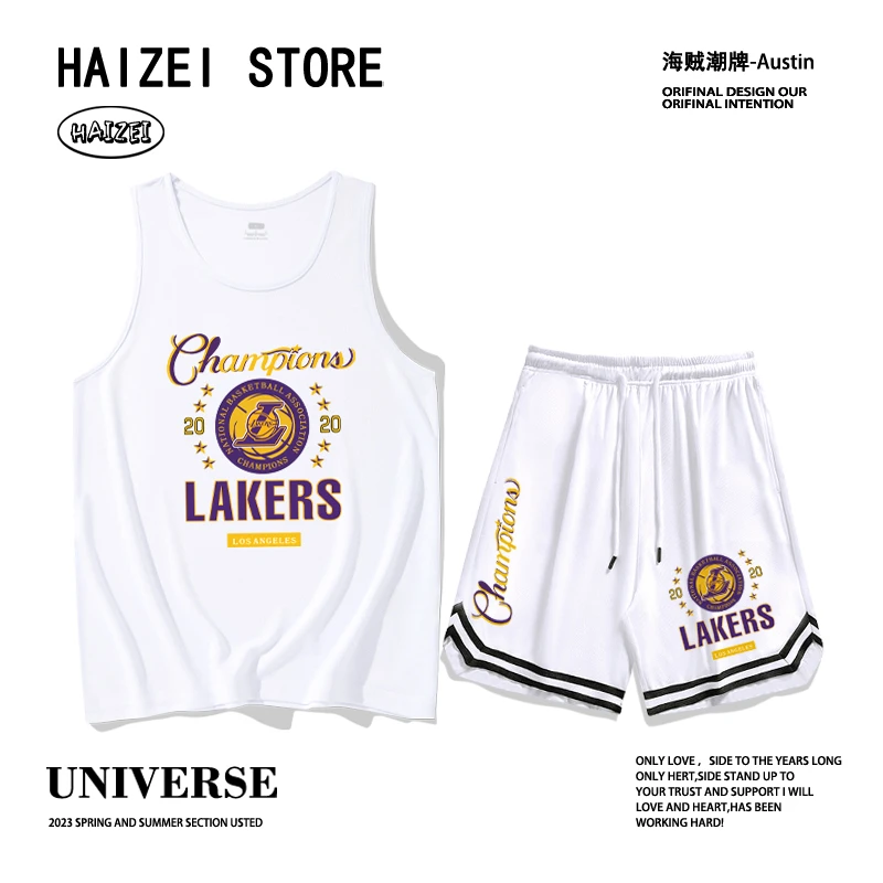 湖人队科比24号詹姆斯23运动篮球服训练背心美式速干无袖球衣定制
