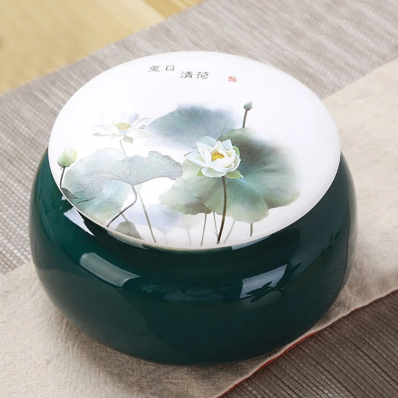 半斤中号茶叶罐普洱醒茶罐瓷器储存罐陶瓷储藏罐高档个性密封罐子