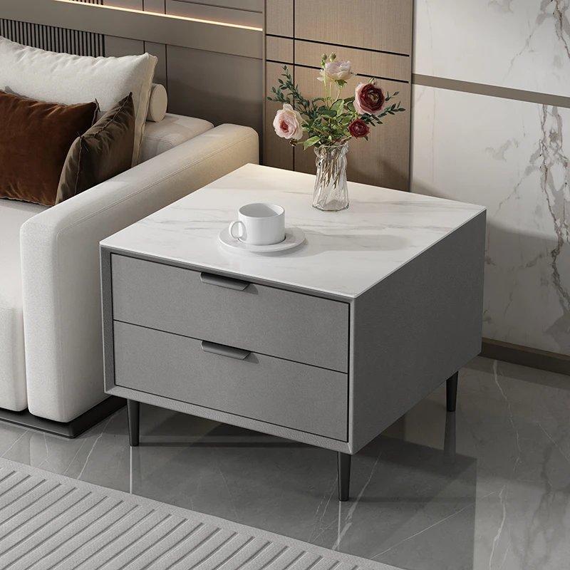简约轻奢岩板边几沙发边柜侧边柜客厅方几储物边桌小桌子茶几柜子