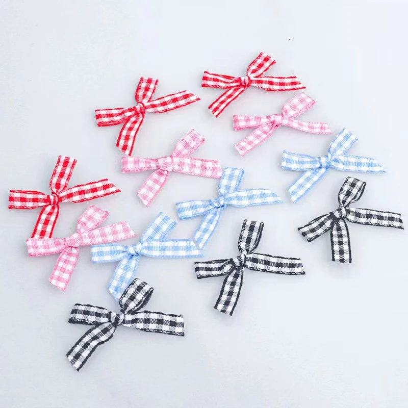 【兮子家】新款苏格兰格子打结小蝴蝶diy手工搭配辅料