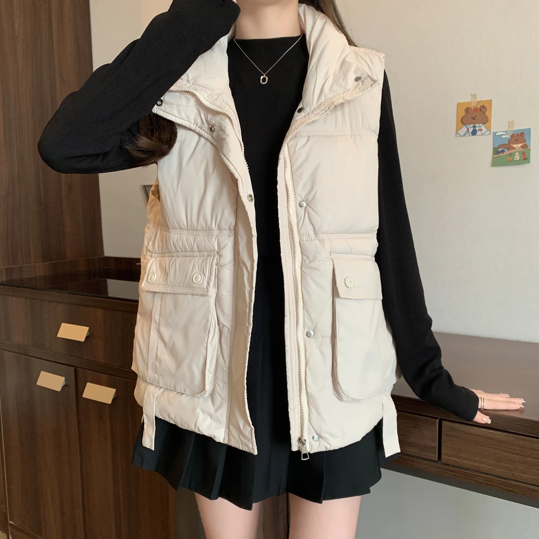 Abc胖mm棉服马甲女秋冬新款大码时尚棉马夹棉背心宽松立领外套潮