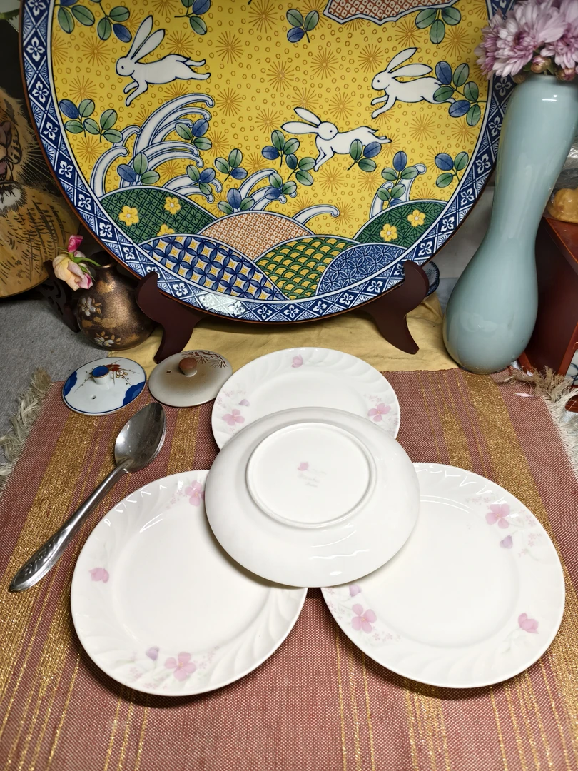 四赠八 粉花点心盘甜品碟