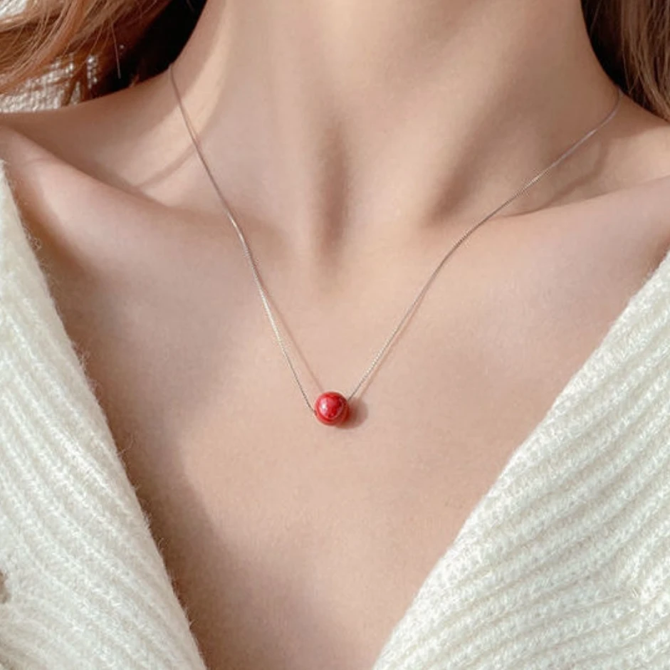 虹辰石记 含辰砂工艺品万山朱砂工艺品厂家直销红砂帝王砂锁骨链