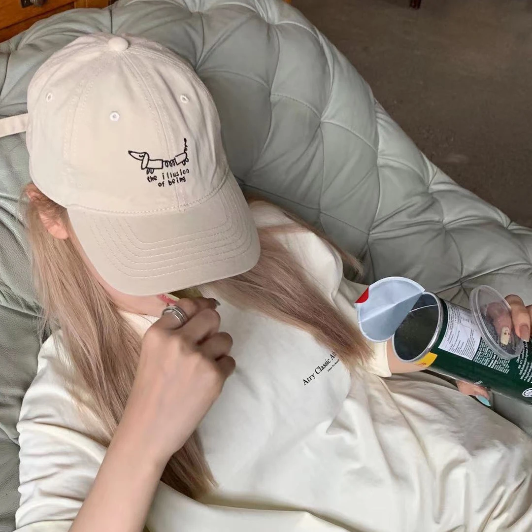 hucares「弹弹腊肠狗」潮牌潮流棒球帽夏防晒女生遮阳夏季太阳