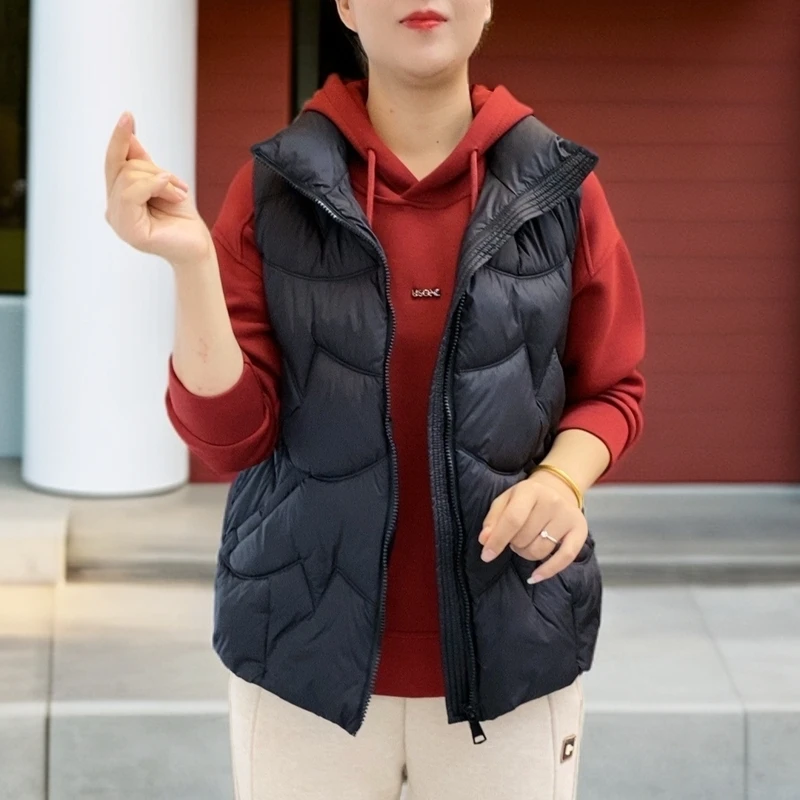 通勤风时尚纯色马甲女士宽松简约风休闲外穿韩版马夹百搭秋冬