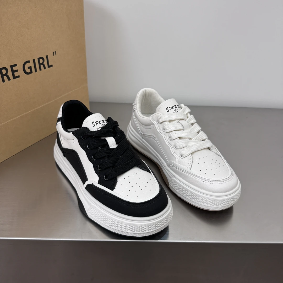 美美淘女鞋小白鞋板鞋时尚百搭四季厚底低帮