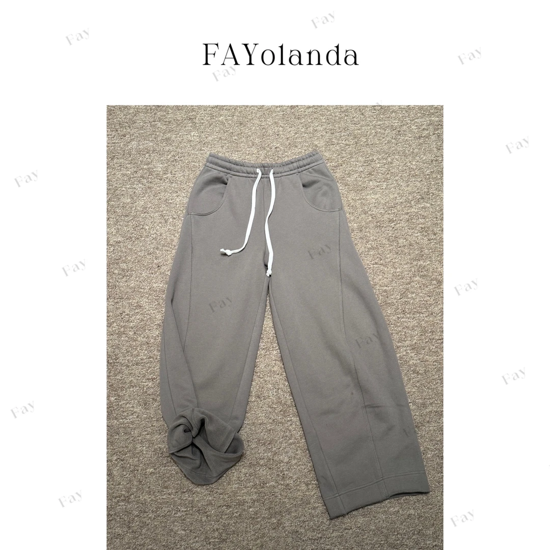 FAY| 双层毛边抽绳卫裤（1H03005）