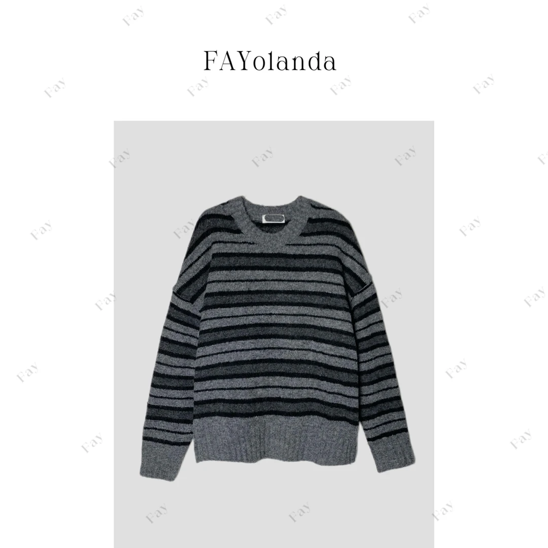 FAY｜撞色羊毛条纹毛衣（02907）