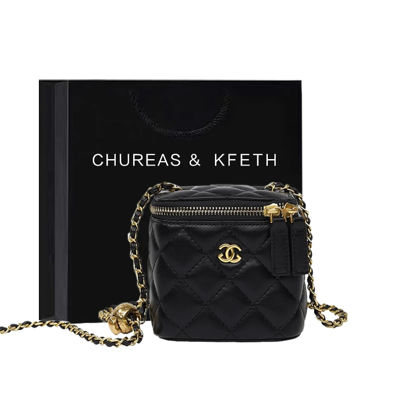 CHUREAS&KFETH盒子包时尚百搭化妆包小香风迷你单肩斜挎包