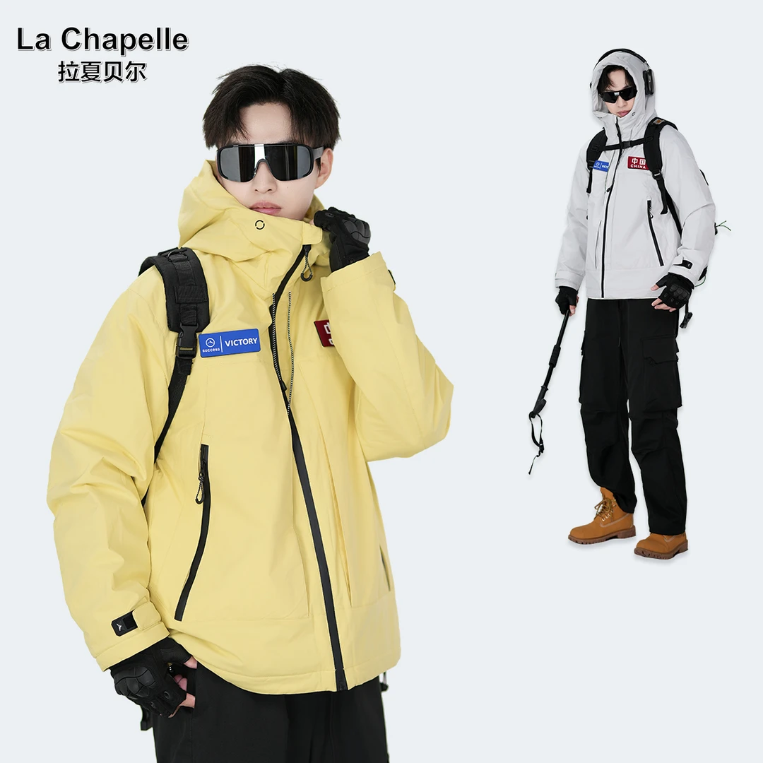 【拉夏贝尔】棉服男女款太空系列24新款工装情侣时尚外套冬男女同款