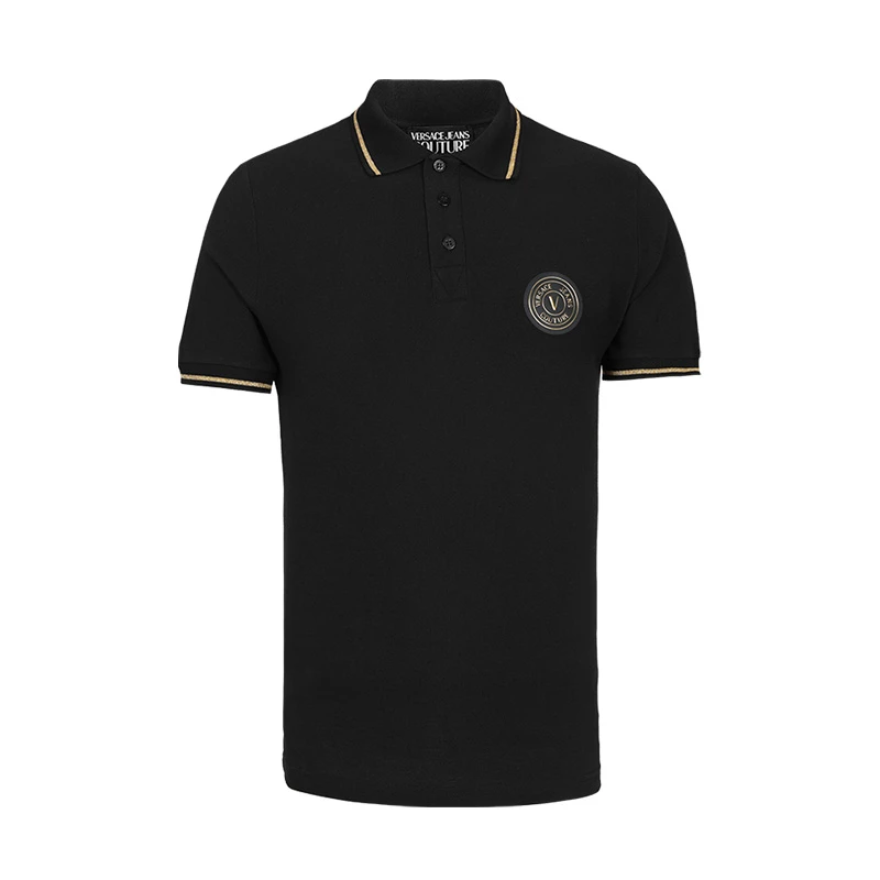 VERSACE/范思哲V系列圆标夏季新款纯棉翻领短袖polo衫时尚男11147