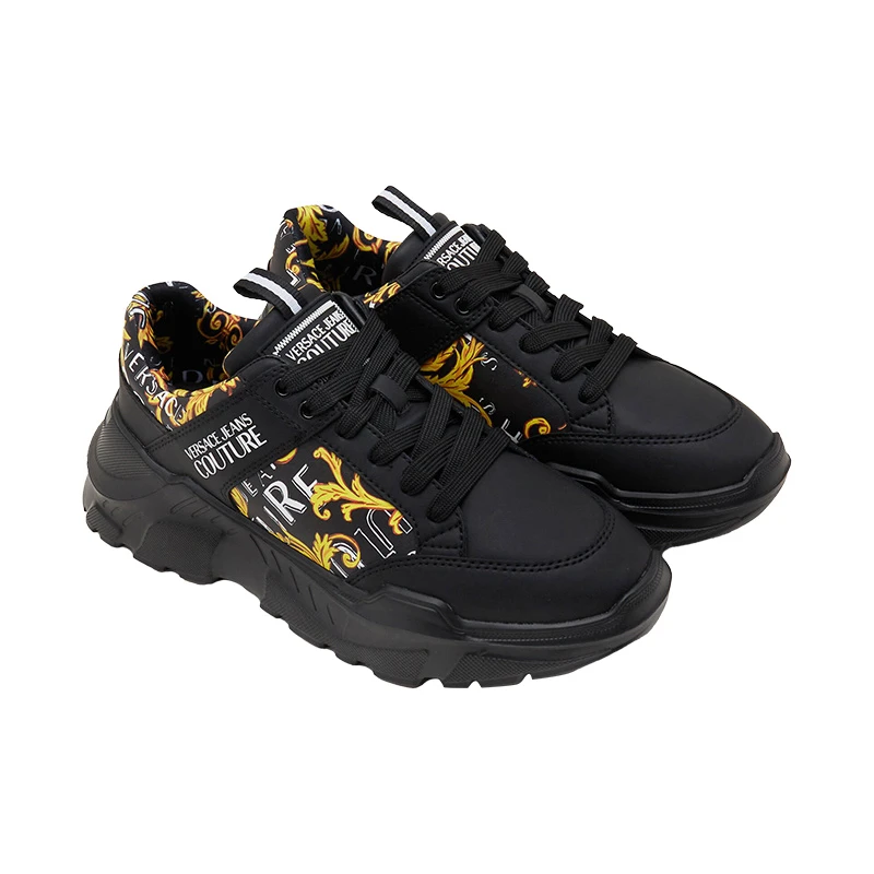 Versace/范思哲男士透气黑色时尚百搭潮流防滑运动休闲鞋11986