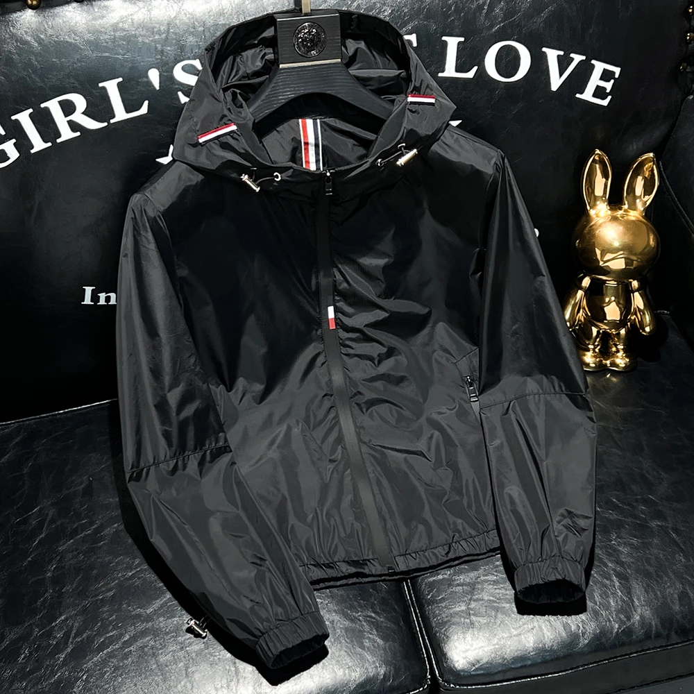 欧洲站潮牌夹克男装春秋季户外修身休闲青年防风简约时尚连帽外套