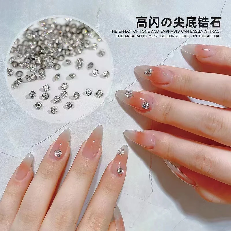 爆闪迷你小号尖底异形白色肥方水滴马眼5A锆石美甲饰品批发穿戴式
