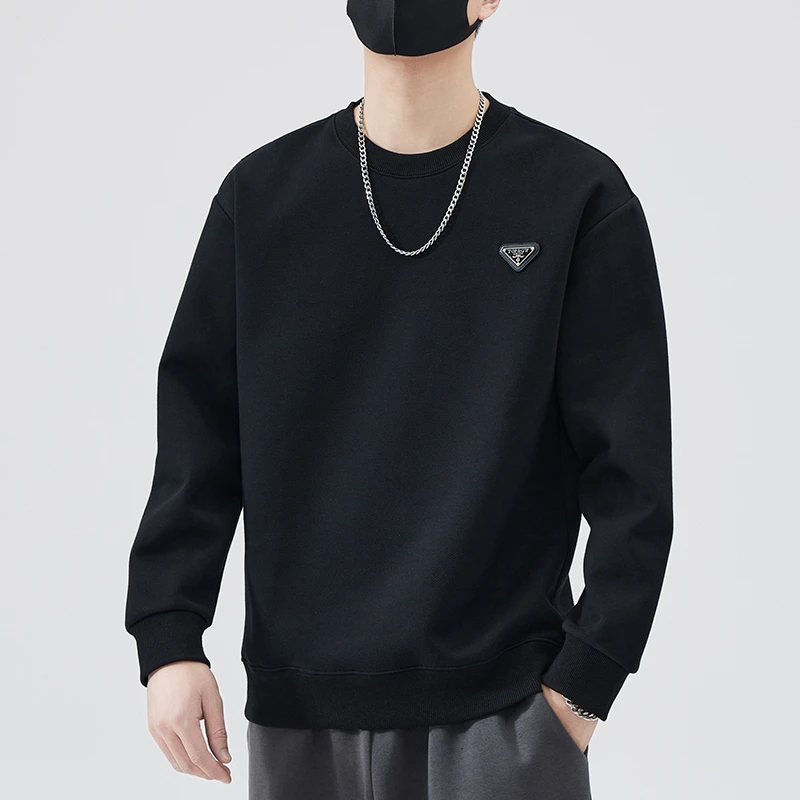 纯色卫衣男春秋季2026新款宽松百搭休闲男士冬装加绒打底衫上衣潮