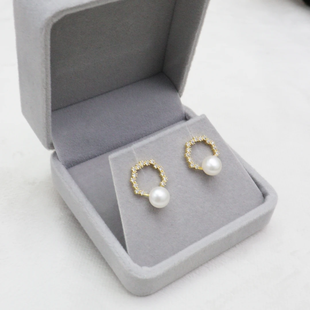 淡水珍珠耳钉简约时尚zx011