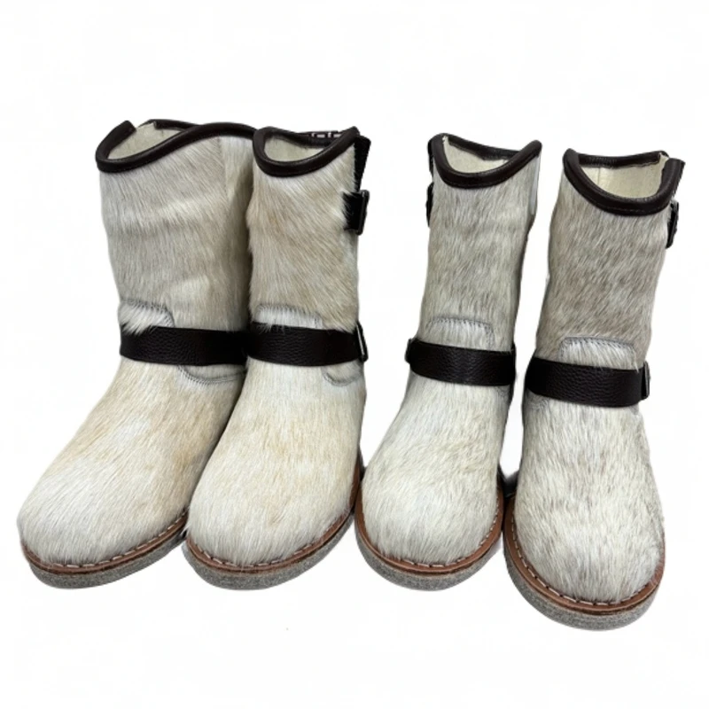 反季清仓208-2女士短筒冬季保暖马毛靴时尚厚底