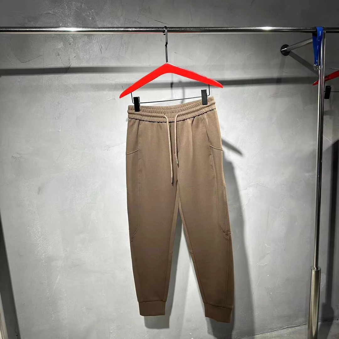 拉风哥    秋季新款5713松紧腰咖色立体裁剪百搭弹力休闲小脚裤男