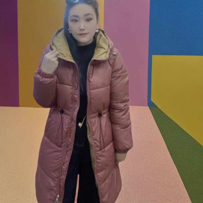 加厚保暖中长款棉服女时尚显瘦双面可穿冬季外套