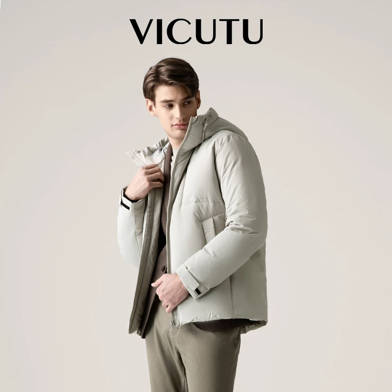 【小保温舱】RED VICUTU男冬季短款鹅绒防风保暖羽绒服三防连帽秋冬