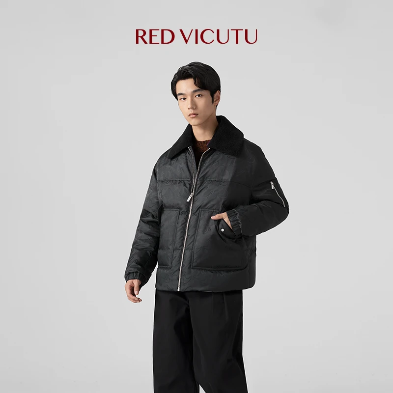 威可多男士羽绒服舒暖御寒商务休闲百搭商务鸭绒印花保暖冬季短款