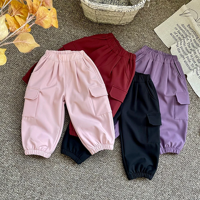 女童纯色秋季新款工装裤HS35051