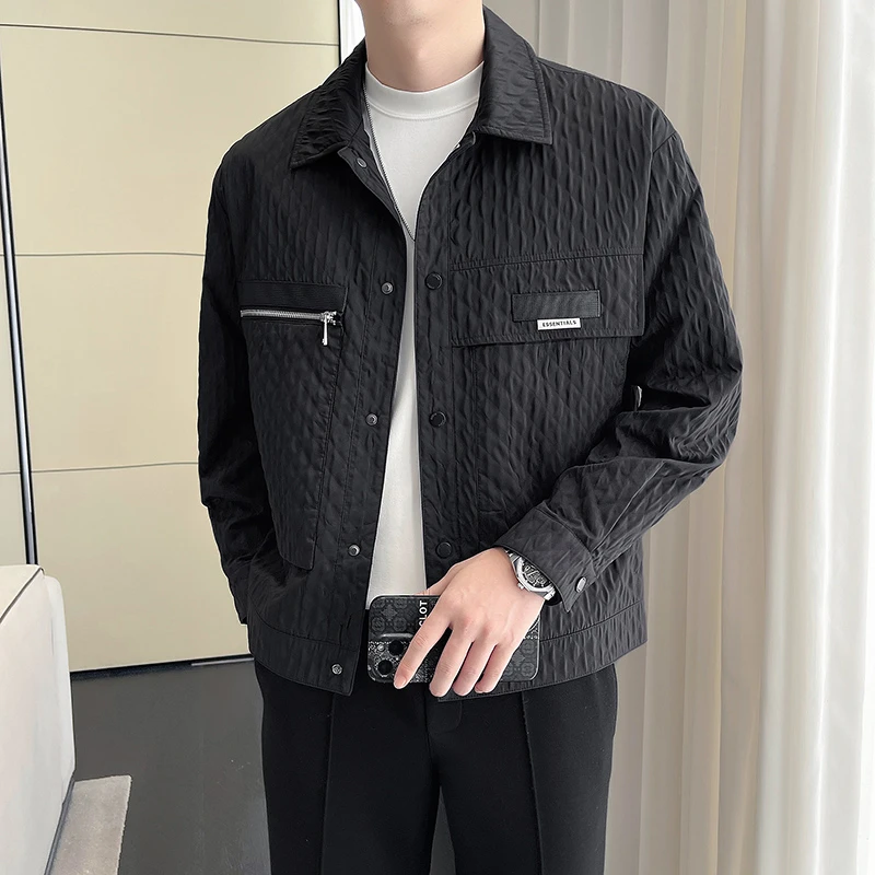 外套男款潮流高级感潮牌休闲百搭衣服痞帅小香风男装高档男士夹克