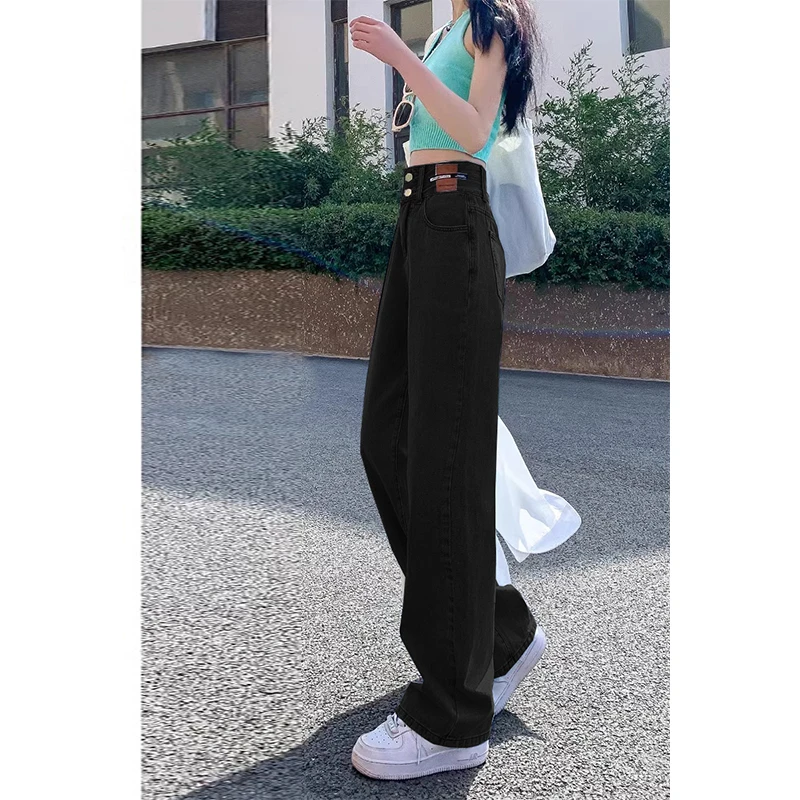 阔腿牛仔裤女新款2025夏季薄款爆款复古宽松小个子垂感拖地直筒裤