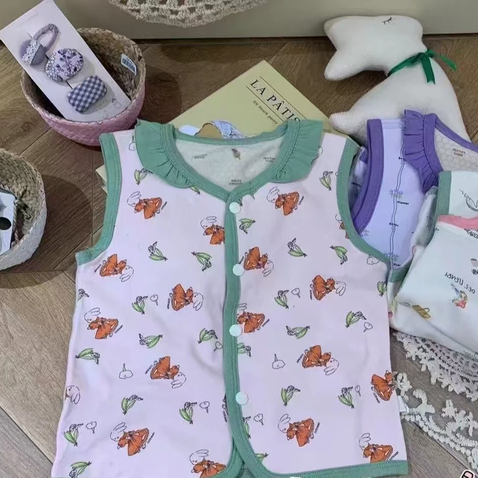 [啾啾家]冬季双层恒温蚕丝女童宝贝马甲（花色随机）